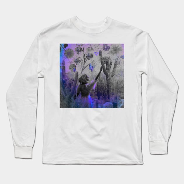 Veiled Connections Long Sleeve T-Shirt by Victoria Herrera Collagist